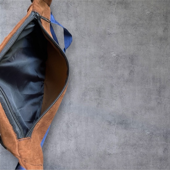 Boho Suede Fanny Pack with Colorful Floral Embroidery - Picture 3 of 5